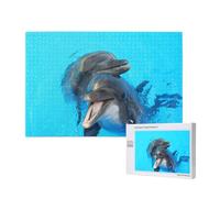 Smiling Face Dolphins Printed,1000 Pieces Wooden Jigsaw Family Game Jigsaw Puzzles for Adults Teens Home Decor