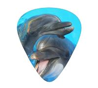 Smiling Face Dolphins Printed,12 Pcs Guitar Pick,3 Different Thickness Plectrums for Acoustic Guitar Bass Ukulele (0.46mm 0.96mm 0.71mm)