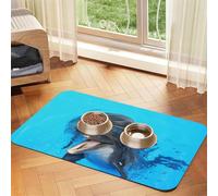 Smiling Face Dolphins Printed Pet Bowl Mats, Non-Slip And Tasteless Dog And Cat Feeding Mats
