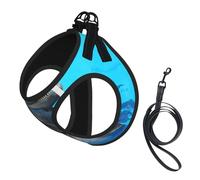 Smiling Face Dolphins Printed,Pet Harness,Adjustable Reflective Dog Harness,Pet Leash Vest,M