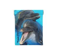 Smiling Face Dolphins Printed, Squeeze Top Wallet Women Storage Bag Small Coin Purse Change Pouch