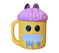 Smiling Face Ice Cream Pint Holder | Ice Cream Pint Sleeves Cover | 3D Printed Smiling Face Cup Freezer Organizer with 2 Spoons | Insulated Icecream Cup Holder Cooler Container for Kitchen Gadgets