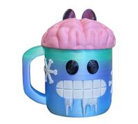 Smiling Face Ice Cream Pint Holder | Ice Cream Pint Sleeves Cover | 3D Printed Smiling Face Cup Freezer Organizer with 2 Spoons | Insulated Icecream Cup Holder Cooler Container for Kitchen Gadgets