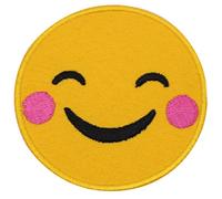 Smiling face with smiley Eyes patch Embroidered Iron on Sew on Patch Badge for Clothes etc. 7cm