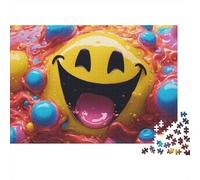 Smiling Face Wooden Puzzle 1000 Pieces for Adults - Premium Precision Cut Jigsaw, Difficult Yet Fun, Art Puzzles Christmas/Birthday Gift, Wall Art Decor 1000pcs (75x50cm)