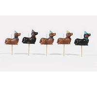 Smiling Faces Birthday Candles for Cake Topper Decoration Design Animals Pirate Football 1 30 40 50 21 Number Easy Use Perfect for Parties Occasions - Daschund Sausage Dog