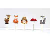 Smiling Faces Birthday Candles for Cake Topper Decoration Design Animals Pirate Football 1 30 40 50 21 Number Candle Easy Use Perfect for Parties Special Occasions - Woodland