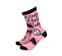 Smiling Faces MAKING SMILES SINCE 2001 Sock Therapy Bamboo Breathable Women's Socks Bamboo Viscose Socks - Various Funny Themes (Crazy Horse Lady)