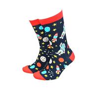 Smiling Faces MAKING SMILES SINCE 2001 Sock Therapy Bamboo Socks For Men - Fun, Novelty Socks - Space socks