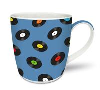 Smiling Faces New Bone China Mug, 330ml, Records Theme, Dishwasher & Microwave Safe, Premium Quality, Gift-Boxed, Everyday Use