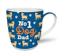 Smiling Faces New Bone China Mug, 330ml, White, Dishwasher & Microwave Safe, Dog Dad Theme, Premium Quality, Gift Boxed