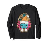 Smiling Festive Axolotl Cute Winter Long Sleeve T-Shirt