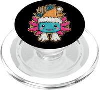 Smiling Festive Axolotl Cute Winter PopSockets PopGrip for MagSafe
