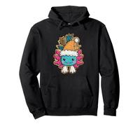 Smiling Festive Axolotl Cute Winter Pullover Hoodie