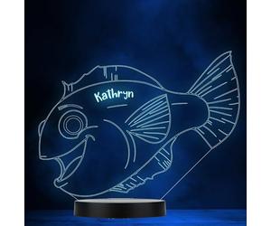 Smiling Fish Personalised Gift Colour Changing Led Lamp Night Light | Personalised Gift for Home, Lamp Room Décor | Kids & Adults Night Lights with Name | Personalised Gift for Bedroom |