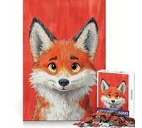 Smiling Fox Illustration Jigsaw Puzzle for Adults 1000 Pieces Mind Exercise Toy Together Fun Precision Cut Unique Gift 38x26cm