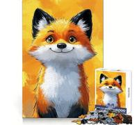 Smiling Fox Illustration Jigsaw Puzzles 1000 Pieces for Teenagers Smart Toy Home Pastime Accurate Cut Thoughtful Gift 38x26cm