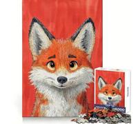Smiling Fox Illustration Jigsaw Puzzles for Adults1000 Piece Sharp Logic Toy Together Fun Tight Cut Memorable Gift 50x75cm