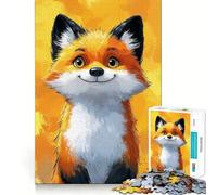 Smiling Fox Illustration Jigsaw Puzzles for Teenagers 1000 Mind Exercise Toy Home Activity Precision Cut Wall Art Decor 50x75cm