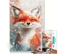 Smiling Fox in Snow 1000 Piece Jigsaws for Teenagers Mind Exercise Toy Mental Relax Design Assembly Santa Wish List 50x75cm