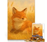 Smiling Fox in Wheat Field 1000 Pieces Jigsaws Adults Puzzles Mind Exercise Toy Shared Fun Precision Cut Art Display 38x26cm