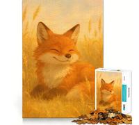 Smiling Fox in Wheat Field Jigsaw Puzzles for Teenagers 1000 Piece Smart Toy Leisure Time Accurate Cut Seasonal Gift 50x75cm