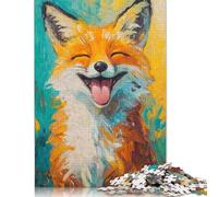 Smiling Fox Portrait 500 Piece Jigsaw Puzzles for Adults, Puzzle for Teenagers, Family Entertainment Toys 500pcs (52x38cm)