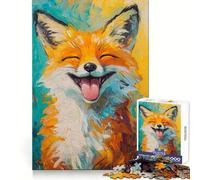 Smiling Fox Portrait for Adults 1000 Piece Puzzle Mind Exercise Toy Gentle Leisure Design Assembly Seasonal Gift 50x75cm