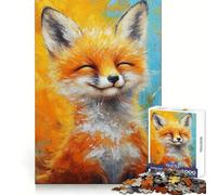 Smiling Fox Portrait Painting Adults Puzzles 1000 Piece Jigsaws Strengthen Memory Quiet Calm Clean Edge Art Collectible 38x26cm
