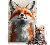 Smiling Fox Watercolor for Adults 1000 Piece Jigsaw Puzzle Mind Puzzle Relaxing Fun Image Assembly Warm Surprise 38x26cm