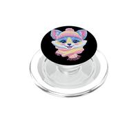 Smiling Fox Winter Cute Animal Portrait Graphic Blue Fur PopSockets PopGrip for MagSafe