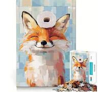 Smiling Fox with Toilet Paper Roll 1000 Pieces Jigsaw Puzzles for Teenagers Logic Ability Toy Light Relax Accurate Cut Classic Gift 38x26cm