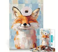 Smiling Fox with Toilet Paper Roll Jigsaw Puzzle 1000 Piece for Teenagers Recall Upgrade Relax Mind Clear Cut Fine Art Piece 38x52cm