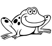 Smiling Frog Vinyl Decal Sticker for Car/Window/Wall (Black Matt)
