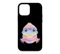 Smiling Frog Winter Cute Animal Portrait Graphic Blue Pink Case for iPhone 12 mini