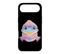 Smiling Frog Winter Cute Animal Portrait Graphic Blue Pink Case for iPhone Air