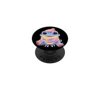 Smiling Frog Winter Cute Animal Portrait Graphic Blue Pink PopSockets Adhesive PopGrip