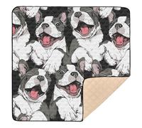 Smiling Funny Dogs Soft Foam Baby Gym & Activity Mat for Floor Lightweight Padded Baby Mat for Babies Infants Toddlers, 50'' x 50''