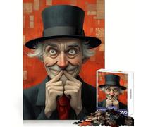 Smiling Gentleman in Top Hat Toilet 1000 Piece Jigsaw Puzzles for Adults Sharp Logic Toy Home Leisure Tight Cut Heartfelt Gift 38x52cm