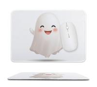Smiling Ghost Cartoon Mouse Pad, Small Office Computer Mouse Pads for Desk Laptop with Non-Slip Rubber Base Mouse Mat, Gaming Mouse Pads