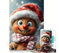 Smiling Gingerbread Man Christmas 1000 Piece Jigsaw Puzzles for Adults Pure Logic Toy Soothing Fun Sharp Cut Amazing Present 38x52cm