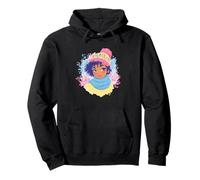 Smiling Girl Winter Portrait Colorful Character Graphic Pullover Hoodie