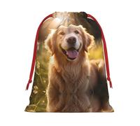 Smiling Golden Retriever M Patterned Gift Bags - Add a touch of formality to weddings, Christmas, birthdays, and anniversaries - (S - L)