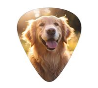 Smiling Golden Retriever Printed pick set - 12 pieces, thin, medium and thick guitar picks, suitable for guitar, bass, electric guitar and ukulele