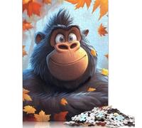 Smiling Gorilla in Autumn 1000 Pieces Puzzles Paper Puzzle for Teenager Funny Jigsaw Puzzles 1000pcs (38x26cm)