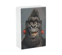 Smiling Gorilla Photo Cigarette Case Stylish Lightweight Pocket Holder Case for Smoke Waterproof Cigarette Dispenser Cigarettes Accessories for Outdoor Camping Hiking