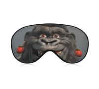 Smiling Gorilla Photo Travel Eye Mask Blackout Eye Mask for Sleeping Airplane Eyemask with Adjustable Strap Sleep Masks for Women Men Soft Night Blindfold Eyemask
