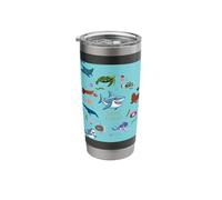 Smiling Happy Shark Stainless Steel Insulated Tumbler