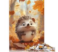 Smiling Hedgehog in Autumn Puzzle 1000 Piece Adult Jigsaw Puzzle Puzzle Adult Jigsaw Puzzle Educational Game Challenge Toy 1000pcs (75x50cm)