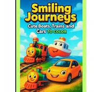 "Smiling Journeys: Cute Boats, Trains and Cars to Color".